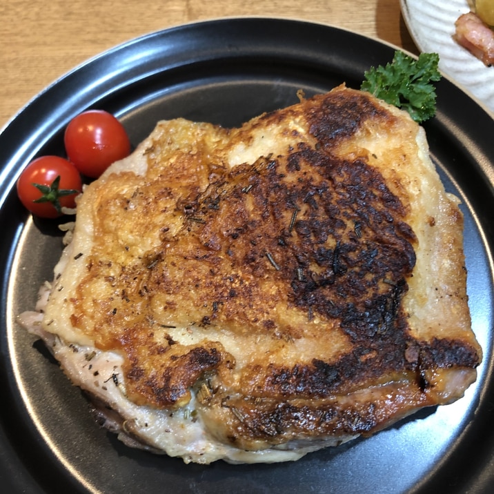 皮パリ　モモ肉ステーキ　おからパウダーで